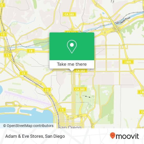 Mapa de Adam & Eve Stores, 415 University Ave San Diego, CA 92103