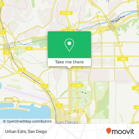 Mapa de Urban Eats, 3850 5th Ave San Diego, CA 92103