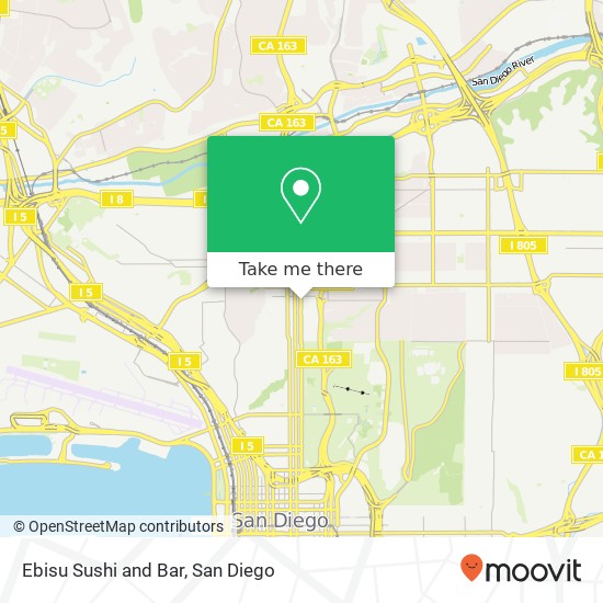 Mapa de Ebisu Sushi and Bar, 3765 6th Ave San Diego, CA 92103