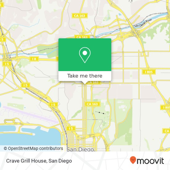 Mapa de Crave Grill House, 3825 5th Ave San Diego, CA 92103