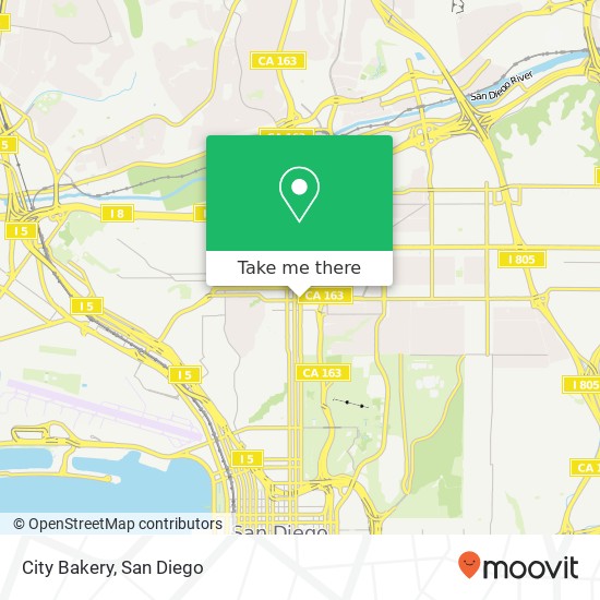 Mapa de City Bakery, 599 University Ave San Diego, CA 92103