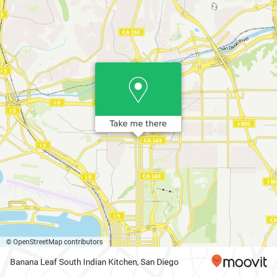 Mapa de Banana Leaf South Indian Kitchen, 3964 5th Ave San Diego, CA 92103