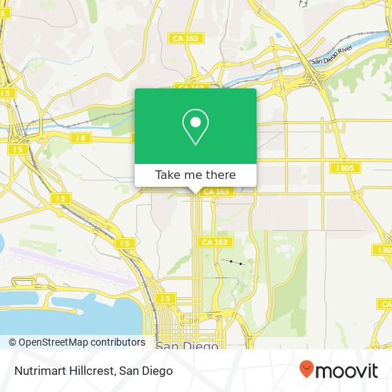 Mapa de Nutrimart Hillcrest, 3854 5th Ave San Diego, CA 92103