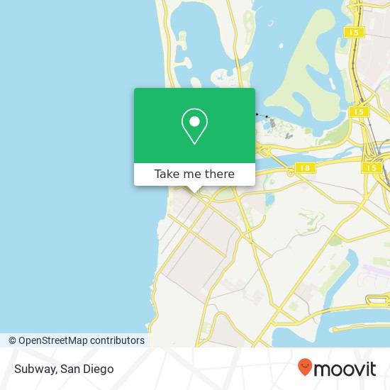 Mapa de Subway, 4984 Voltaire St San Diego, CA 92107
