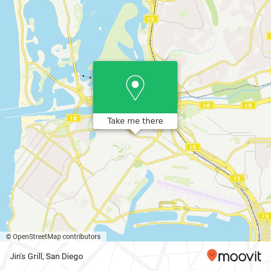 Mapa de Jin's Grill, 3445 Midway Dr San Diego, CA 92110