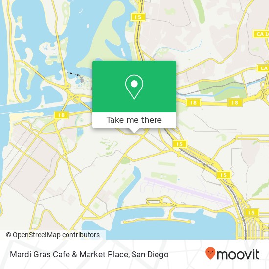 Mapa de Mardi Gras Cafe & Market Place, 3185 Midway Dr San Diego, CA 92110