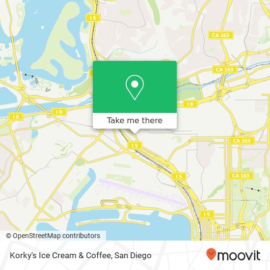 Mapa de Korky's Ice Cream & Coffee, 2371 San Diego Ave San Diego, CA 92110