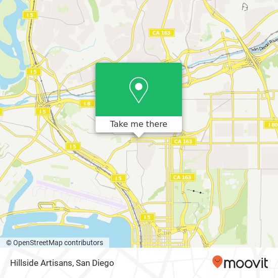 Mapa de Hillside Artisans, 827 W Washington St San Diego, CA 92103