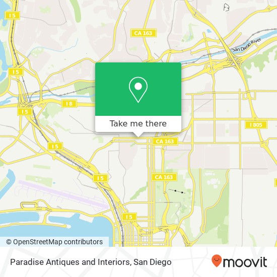 Mapa de Paradise Antiques and Interiors, 145 W Washington St San Diego, CA 92103