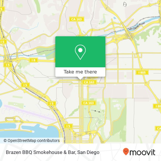 Mapa de Brazen BBQ Smokehouse & Bar, 441 Washington St San Diego, CA 92103