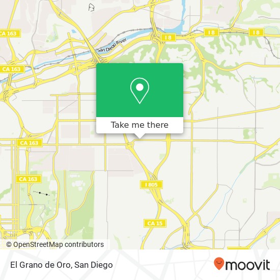 Mapa de El Grano de Oro, 3491 University Ave San Diego, CA 92104