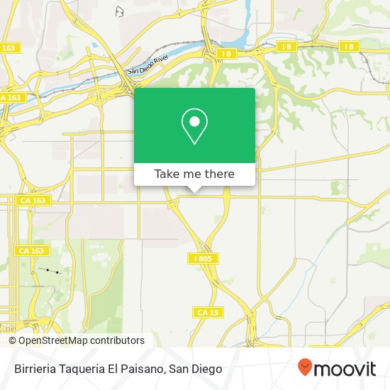 Mapa de Birrieria Taqueria El Paisano, 3564 University Ave San Diego, CA 92104