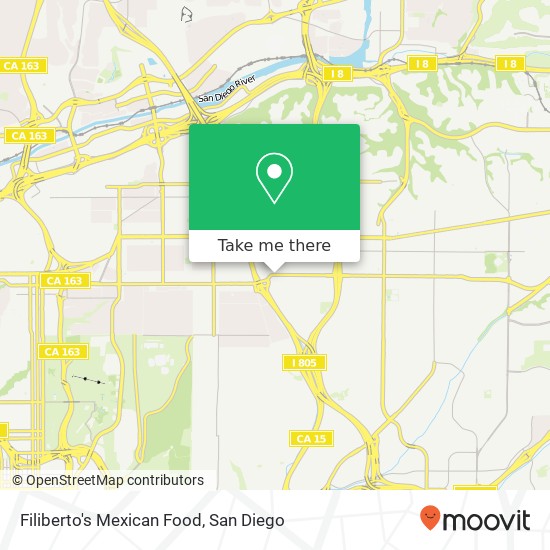 Mapa de Filiberto's Mexican Food, 3446 University Ave San Diego, CA 92104