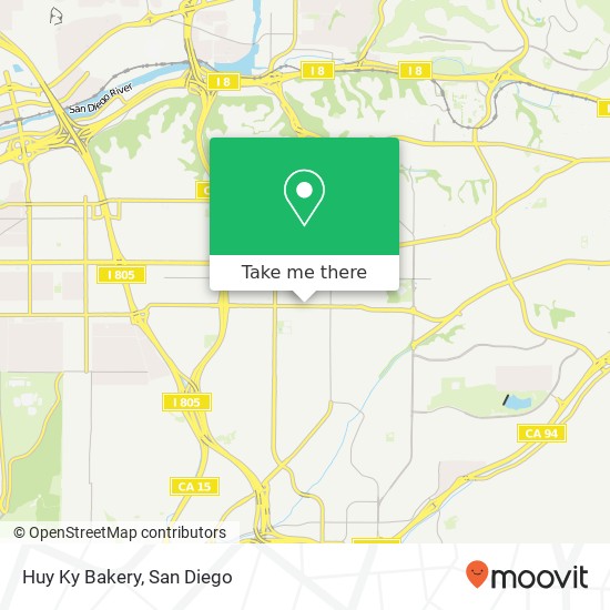 Mapa de Huy Ky Bakery, 4550 University Ave San Diego, CA 92105