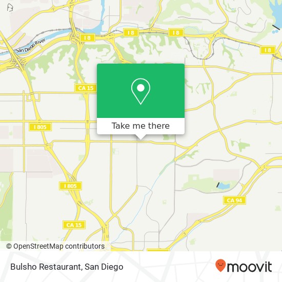 Mapa de Bulsho Restaurant, 4804 University Ave San Diego, CA 92105