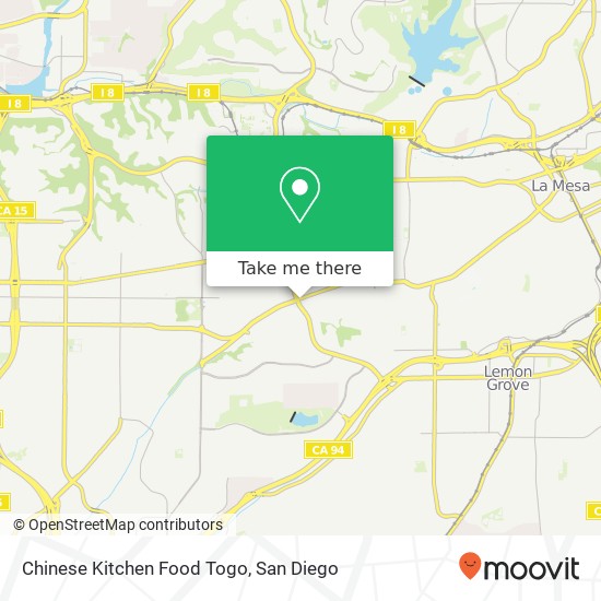 Mapa de Chinese Kitchen Food Togo, 6109 University Ave San Diego, CA 92115