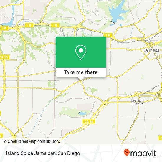 Mapa de Island Spice Jamaican, 6109 University Ave San Diego, CA 92115