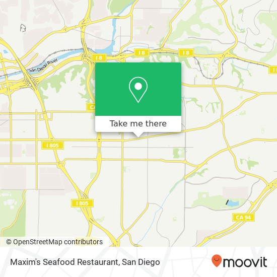 Mapa de Maxim's Seafood Restaurant, 4616 El Cajon Blvd San Diego, CA 92115