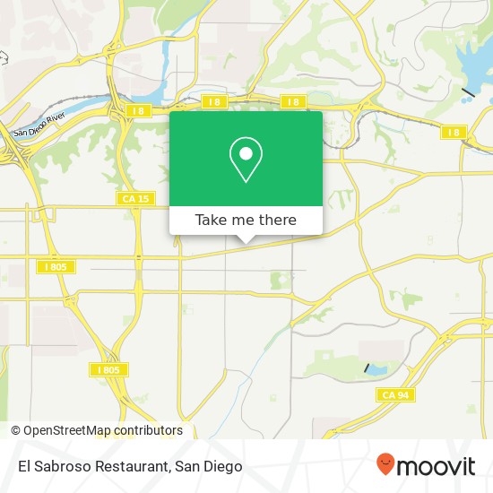 Mapa de El Sabroso Restaurant, 4944 El Cajon Blvd San Diego, CA 92115