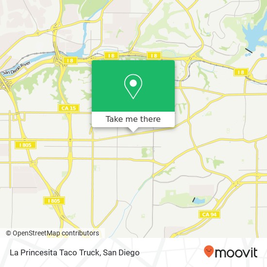 Mapa de La Princesita Taco Truck, 5006 El Cajon Blvd San Diego, CA 92115