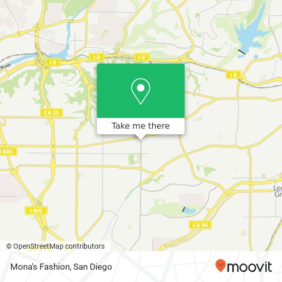 Mapa de Mona's Fashion, 4362 54th St San Diego, CA 92115
