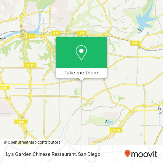 Mapa de Ly's Garden Chinese Restaurant, 4350 54th St San Diego, CA 92115