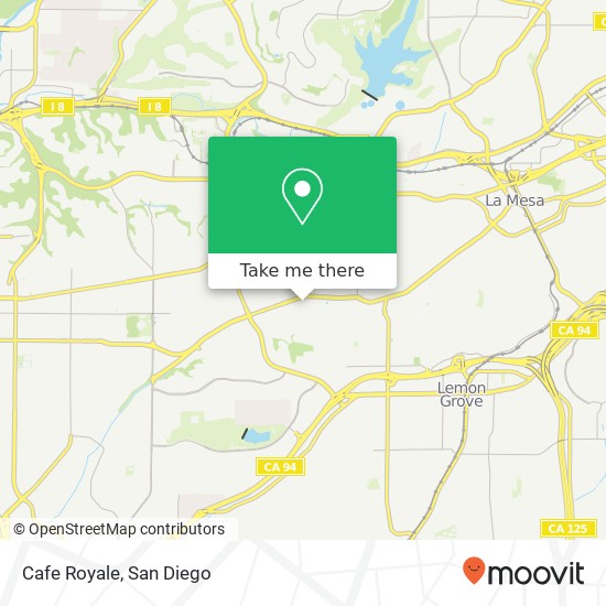 Mapa de Cafe Royale, 6511 University Ave San Diego, CA 92115