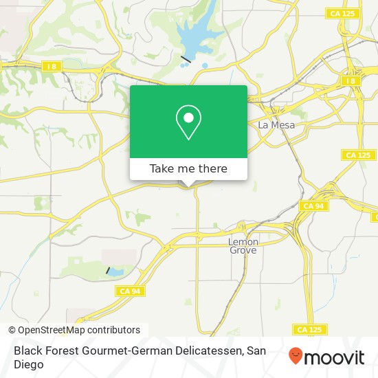 Mapa de Black Forest Gourmet-German Delicatessen, 7097 University Ave La Mesa, CA 91942