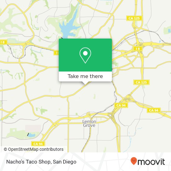 Mapa de Nacho's Taco Shop, 7589 University Ave La Mesa, CA 91942