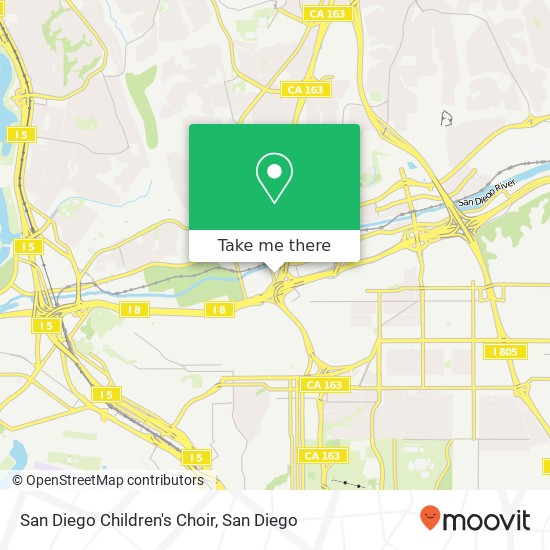 Mapa de San Diego Children's Choir, 123 Camino de la Reina San Diego, CA 92108
