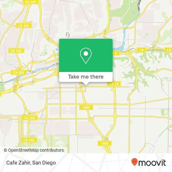 Mapa de Cafe Zahir, 3200 Adams Ave San Diego, CA 92116