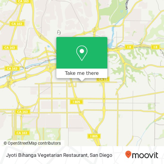 Mapa de Jyoti Bihanga Vegetarian Restaurant, 3351 Adams Ave San Diego, CA 92116