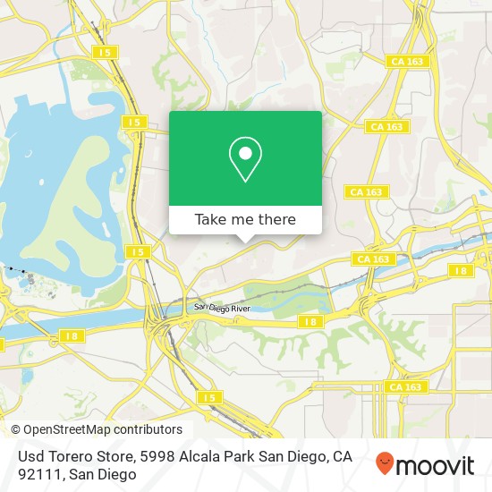 Mapa de Usd Torero Store, 5998 Alcala Park San Diego, CA 92111
