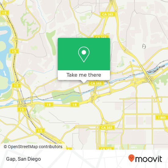 Mapa de Gap, 7007 Friars Rd San Diego, CA 92108