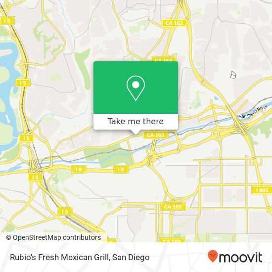 Mapa de Rubio's Fresh Mexican Grill, 7007 Friars Rd San Diego, CA 92108