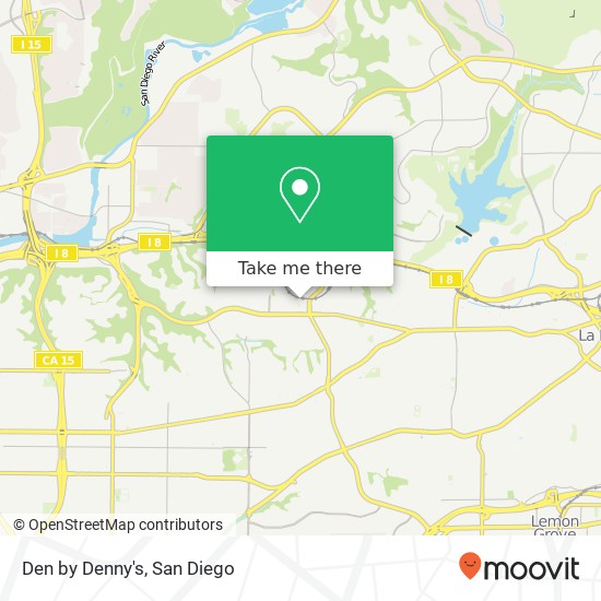 Mapa de Den by Denny's, 5842 Hardy Ave San Diego, CA 92115