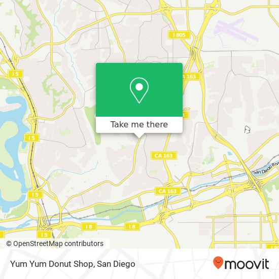 Mapa de Yum Yum Donut Shop, 6925 Linda Vista Rd San Diego, CA 92111