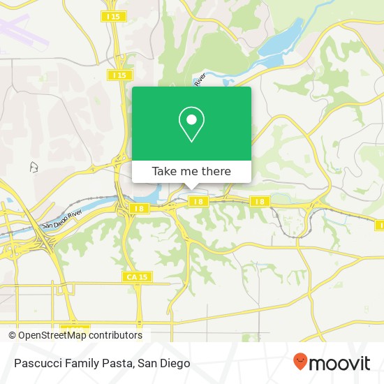 Mapa de Pascucci Family Pasta, 4561 Mission Gorge Pl San Diego, CA 92120