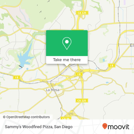 Mapa de Sammy's Woodfired Pizza, 8555 Fletcher Pkwy La Mesa, CA 91942