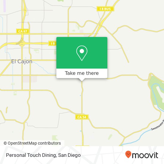 Mapa de Personal Touch Dining, 867 Jamacha Rd El Cajon, CA 92019