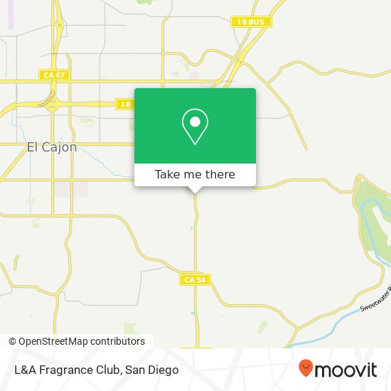 Mapa de L&A Fragrance Club, 825 Jamacha Rd El Cajon, CA 92019
