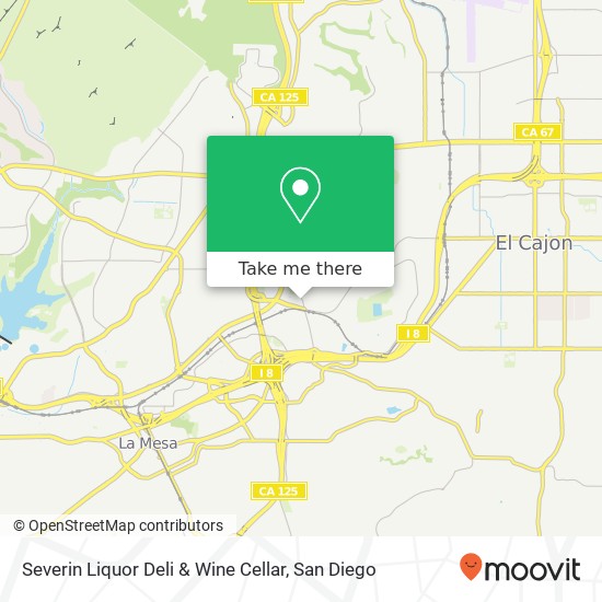 Mapa de Severin Liquor Deli & Wine Cellar, 5980 Severin Dr La Mesa, CA 91942