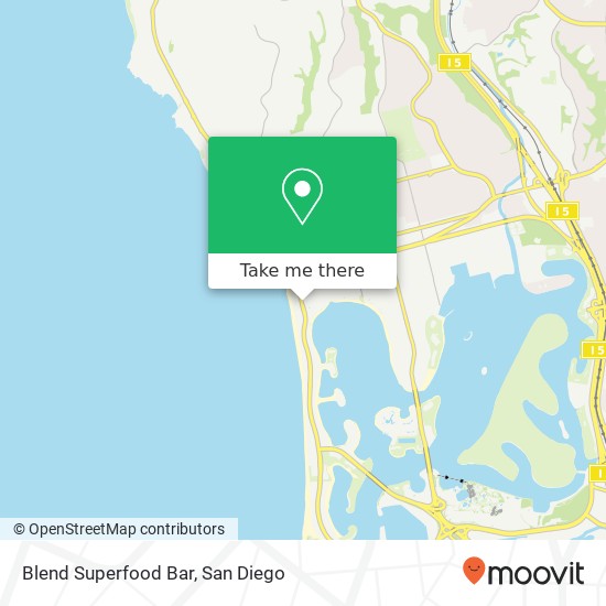 Mapa de Blend Superfood Bar, 4121 Mission Blvd San Diego, CA 92109