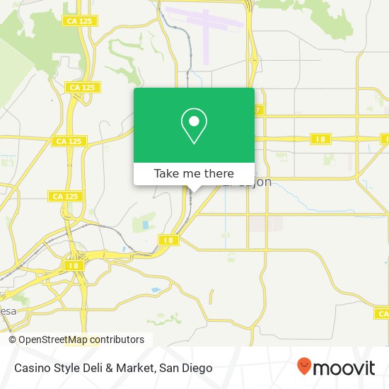 Mapa de Casino Style Deli & Market, 385 S Marshall Ave El Cajon, CA 92020