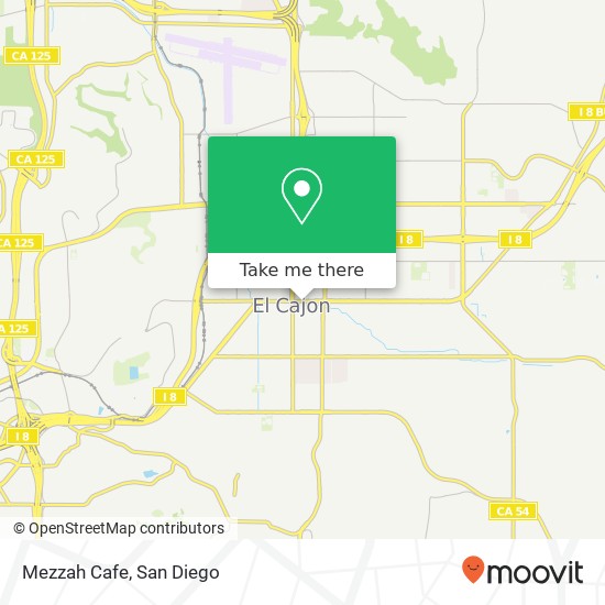 Mapa de Mezzah Cafe, 169 E Main St El Cajon, CA 92020