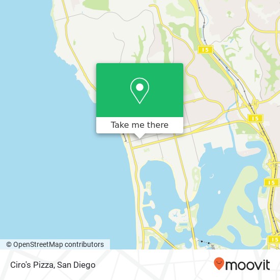 Mapa de Ciro's Pizza, 967 Garnet Ave San Diego, CA 92109