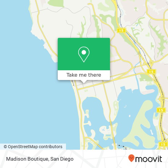Mapa de Madison Boutique, 1031 Garnet Ave San Diego, CA 92109
