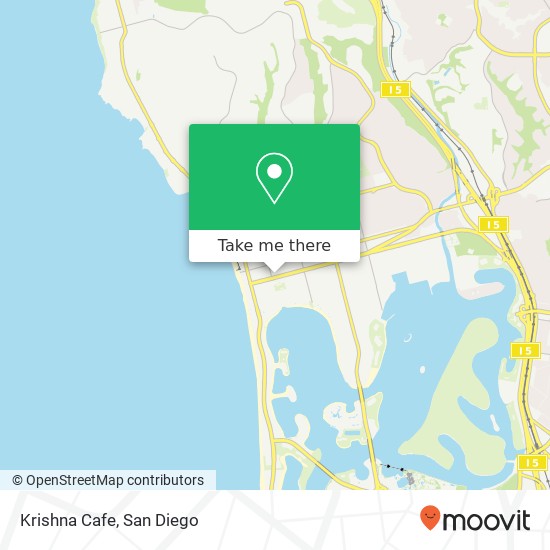 Mapa de Krishna Cafe, 1030 Grand Ave San Diego, CA 92109