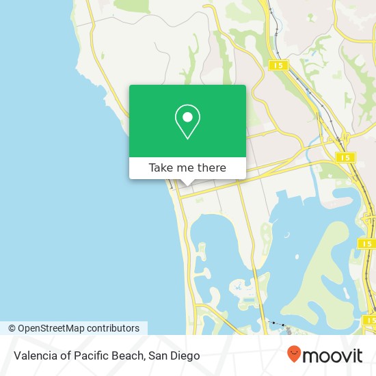 Mapa de Valencia of Pacific Beach, 933 Garnet Ave San Diego, CA 92109