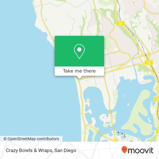 Mapa de Crazy Bowls & Wraps, 822 Grand Ave San Diego, CA 92109